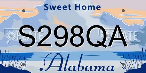 S298QA Alabama License Plate