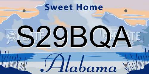 S29BQA Alabama License Plate