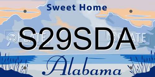 S29SDA Alabama License Plate