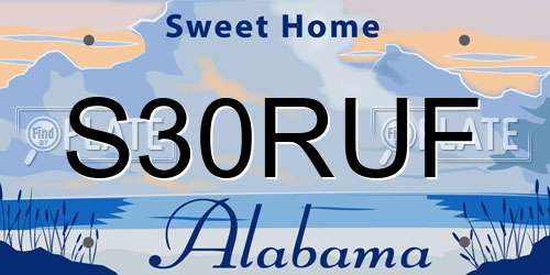 S30RUF Alabama License Plate