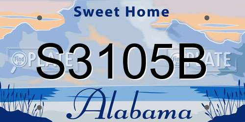 S3105B Alabama License Plate