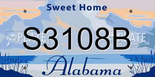 S3108B Alabama License Plate