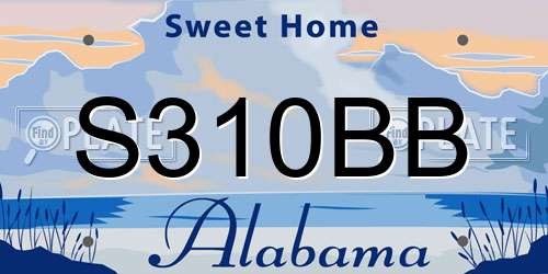 S310BB Alabama License Plate