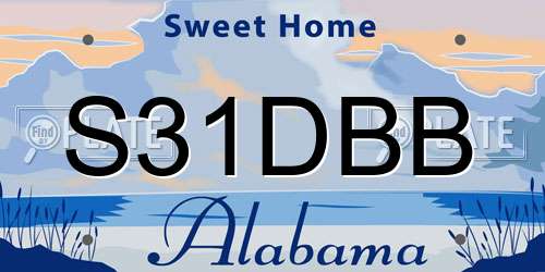 S31DBB Alabama License Plate