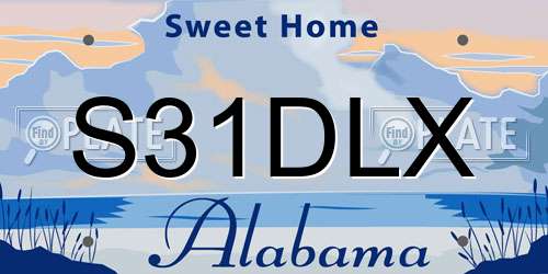 S31DLX Alabama License Plate