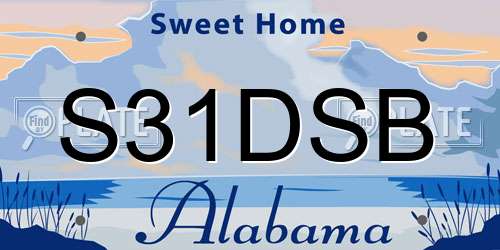 S31DSB Alabama License Plate