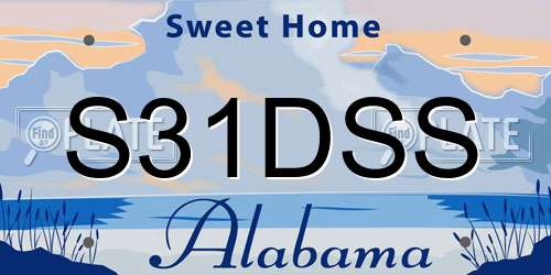 S31DSS Alabama License Plate