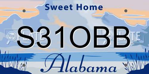 S31OBB Alabama License Plate