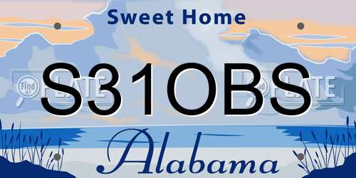 S31OBS Alabama License Plate