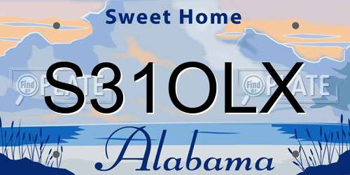S31OLX Alabama License Plate