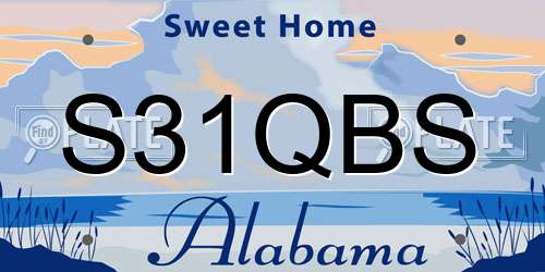S31QBS Alabama License Plate