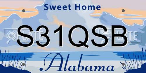 S31QSB Alabama License Plate