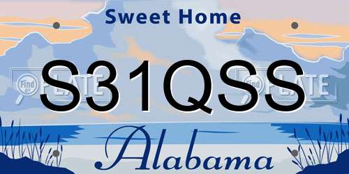 S31QSS Alabama License Plate