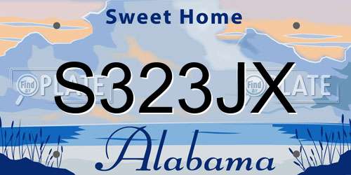 S323JX Alabama License Plate