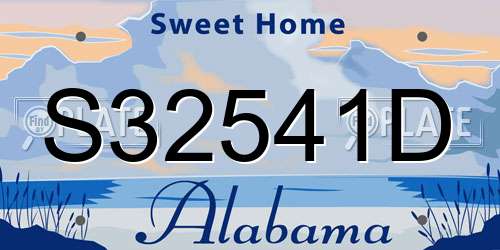 S32541D Alabama License Plate