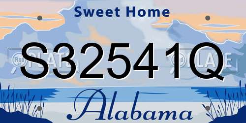 S32541Q Alabama License Plate