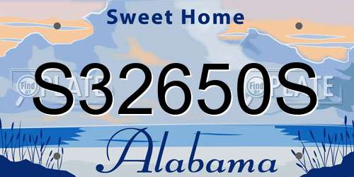 S32650S Alabama License Plate