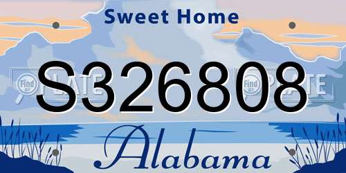 S326808 Alabama License Plate