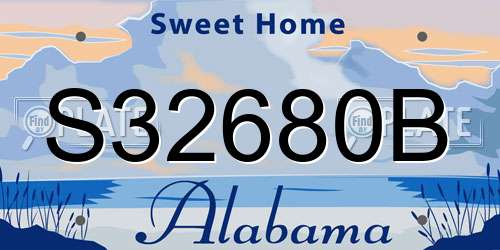 S32680B Alabama License Plate