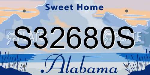 S32680S Alabama License Plate