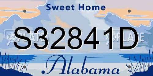 S32841D Alabama License Plate