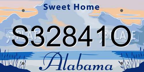 S32841O Alabama License Plate