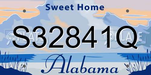 S32841Q Alabama License Plate