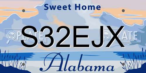 S32EJX Alabama License Plate
