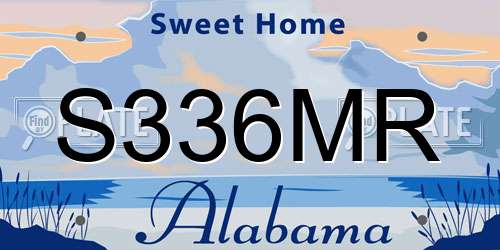 S336MR Alabama License Plate