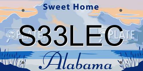 S33LEC Alabama License Plate