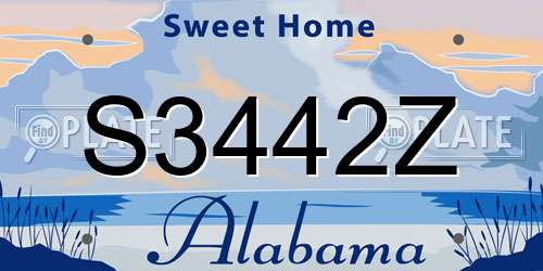 S3442Z Alabama License Plate