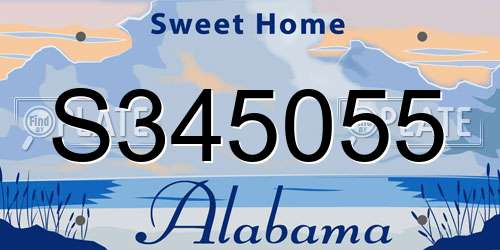 S345055 Alabama License Plate