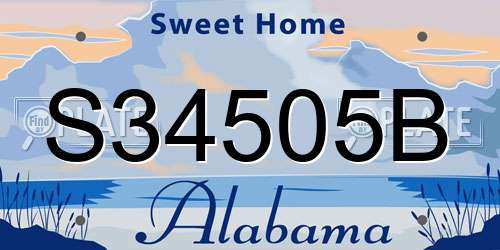 S34505B Alabama License Plate