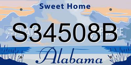 S34508B Alabama License Plate