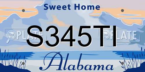 S345TI Alabama License Plate