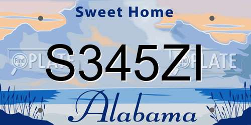 S345ZI Alabama License Plate