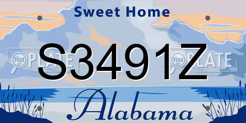 S3491Z Alabama License Plate