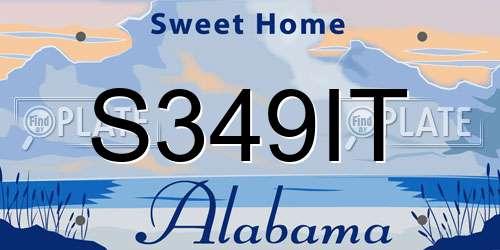 S349IT Alabama License Plate