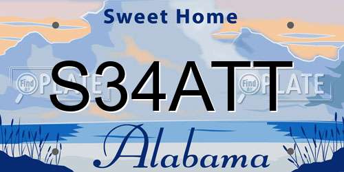 S34ATT Alabama License Plate