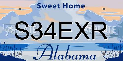 S34EXR Alabama License Plate