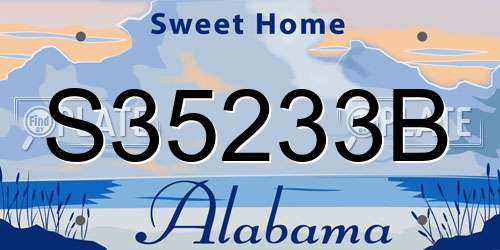 S35233B Alabama License Plate