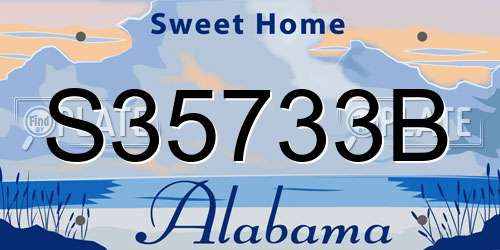 S35733B Alabama License Plate