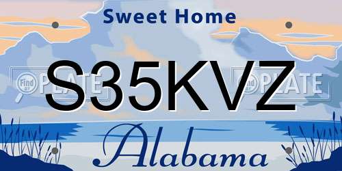 S35KVZ Alabama License Plate