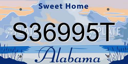 S36995T Alabama License Plate