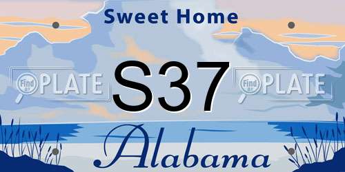 S37 Alabama License Plate