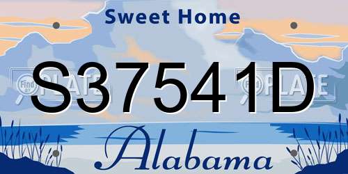S37541D Alabama License Plate