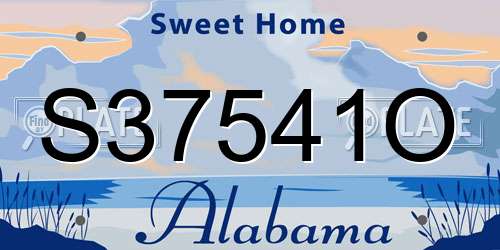 S37541O Alabama License Plate