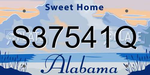S37541Q Alabama License Plate