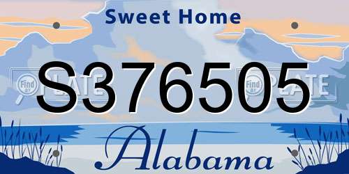 S376505 Alabama License Plate