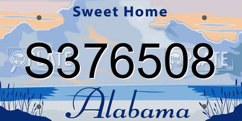 S376508 Alabama License Plate